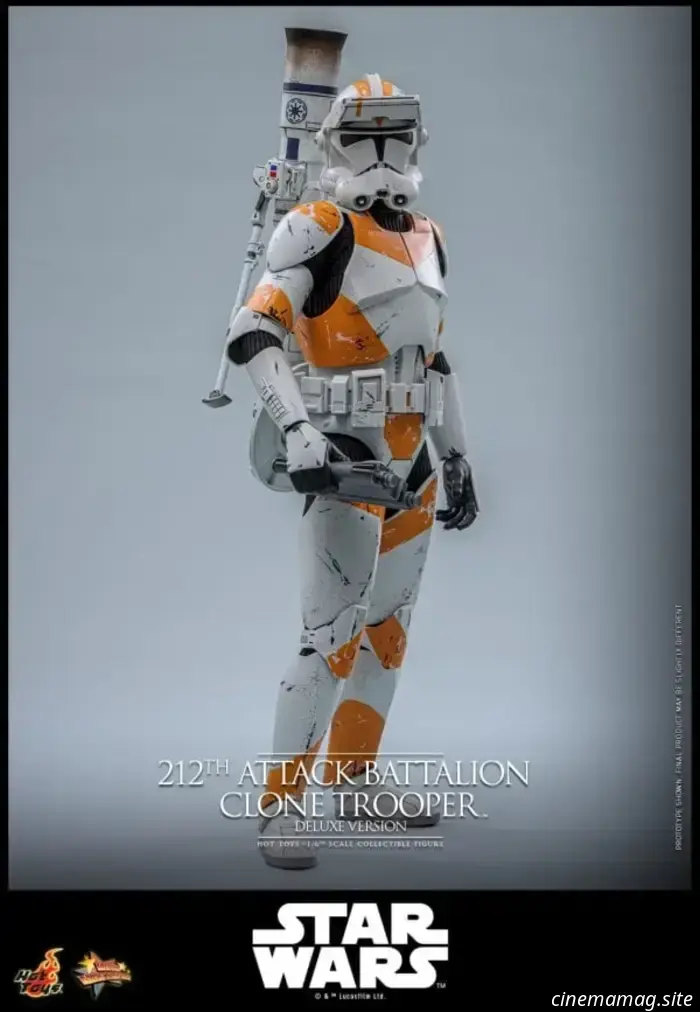 Il Clone Trooper del 212° Battaglione d'Attacco entra in battaglia con la figura in scala 1/6 di Star Wars di Hot Toys.