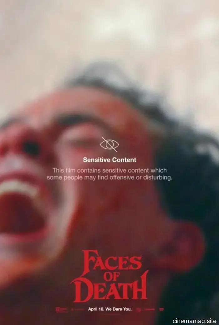 The trailer and character posters for Faces of Death caution viewers about sensitive material.
