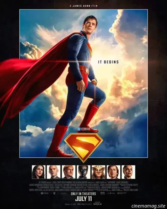 The new DC Universe starts off with a retro-style Superman poster.