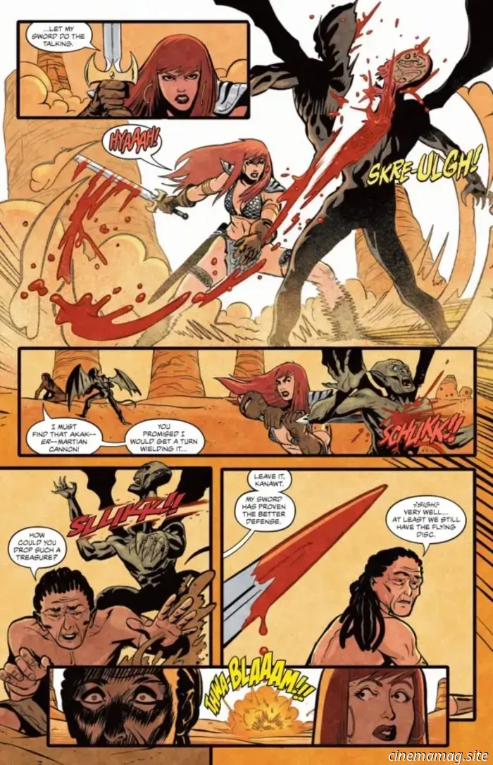 Take an exclusive first look at Red Sonja Attacks Mars #2.