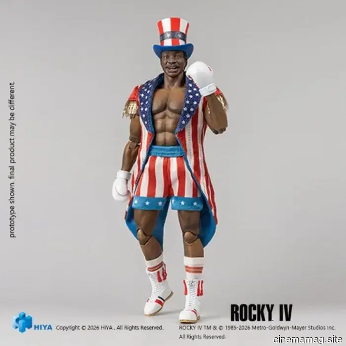 Apollo Creed regresa al ring con la figura de acción Exquisite Super Series de Rocky IV de Hiya Toys.
