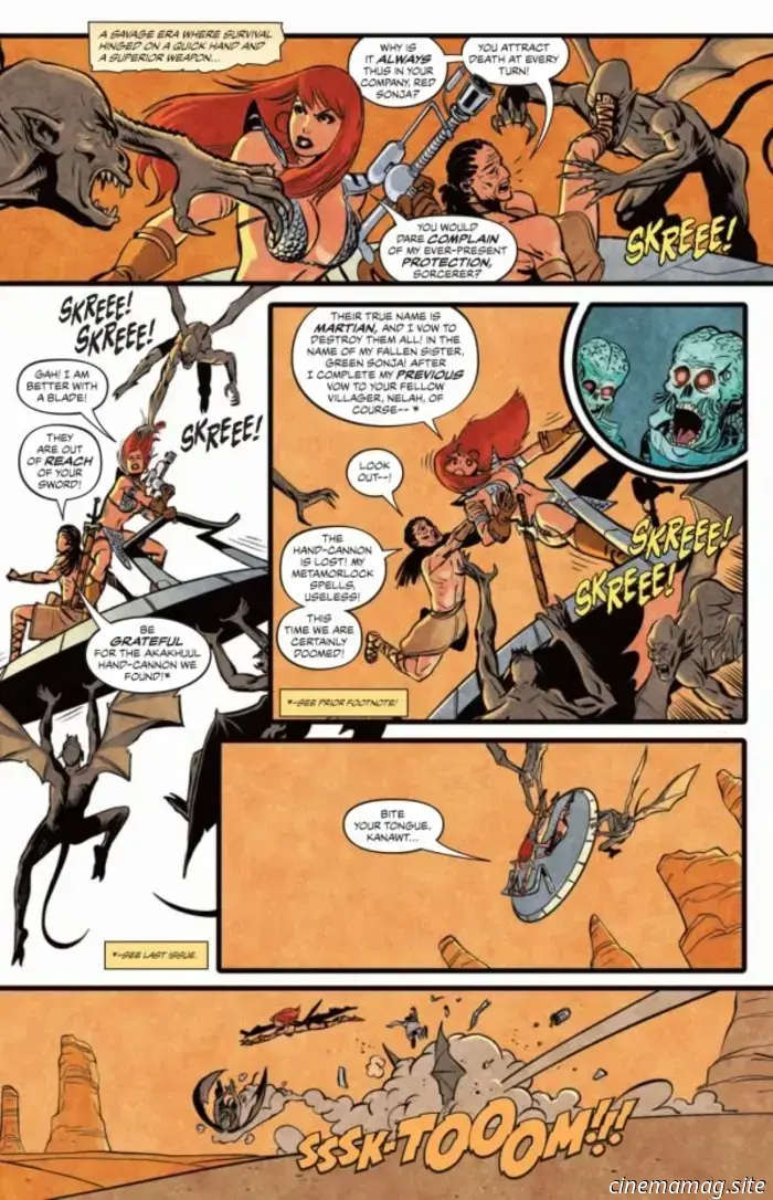 Take an exclusive first look at Red Sonja Attacks Mars #2.