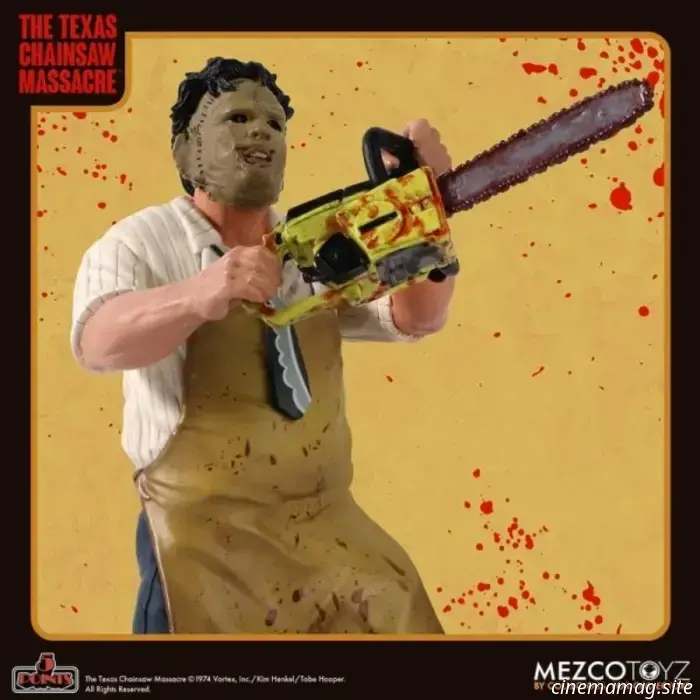 Leatherface becomes part of Mezco's 5-Points collection with a vintage-style figure from Texas Chain Saw Massacre.