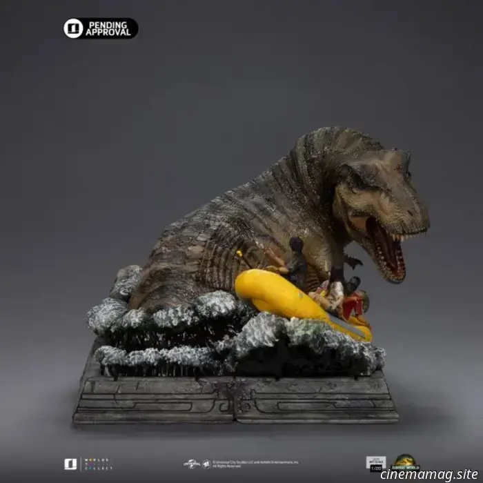 Iron Studios has unveiled a collectible statue of the T-Rex from the Jurassic World Rebirth river scene.