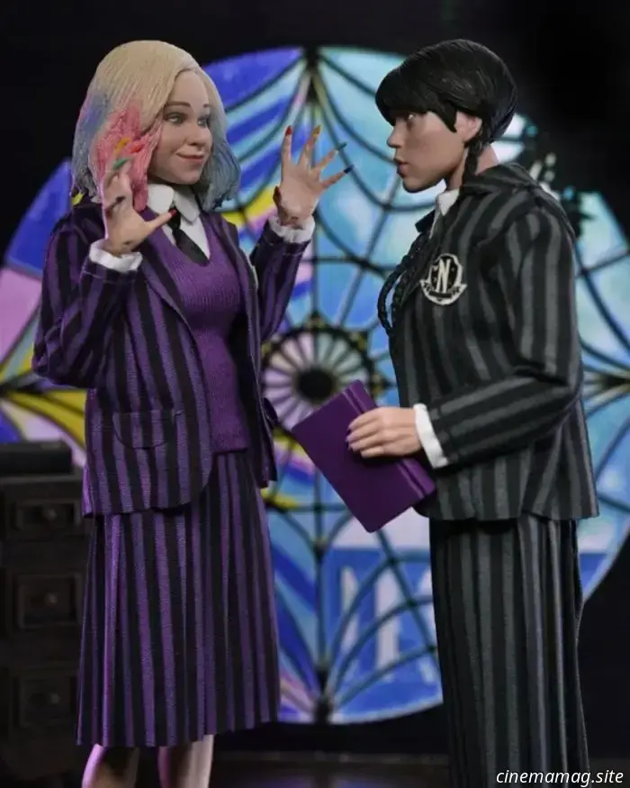 NECA introduces collectible figures of Wednesday and Enid.