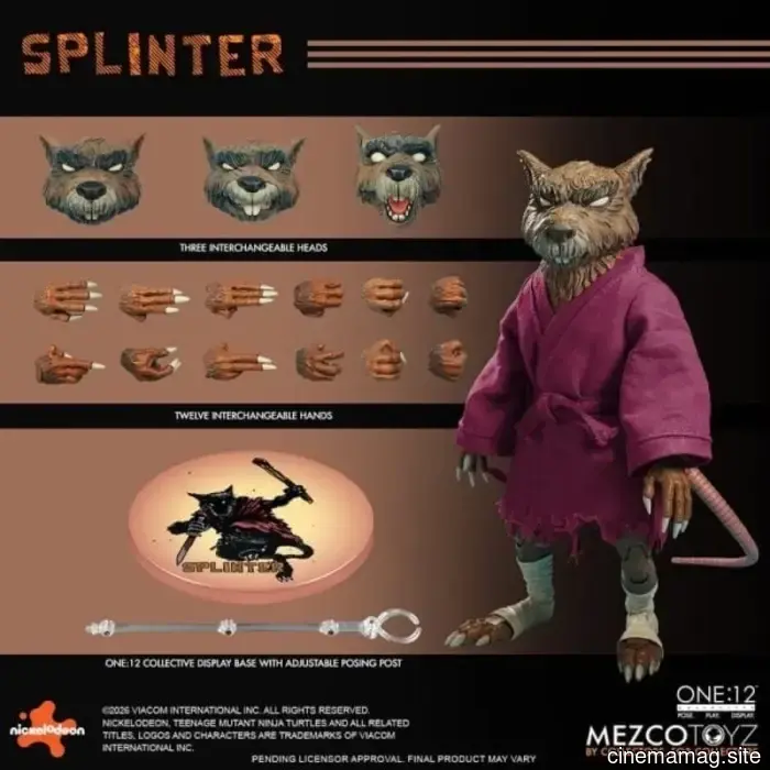 Teenage Mutant Ninja Turtles One:12 Collective figura d'azione Splinter svelata da Mezco Toyz