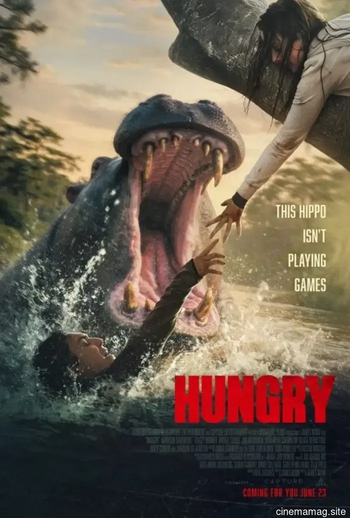 A famished hippo is set loose in the trailer for the survival thriller Hungry.