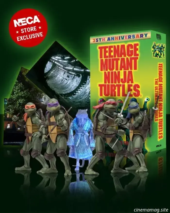 NECA reveals a 5-pack of action figures celebrating the 35th anniversary of the Teenage Mutant Ninja Turtles movie.