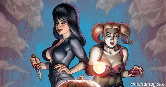 Take an initial glimpse at Harley Quinn X Elvira #1.