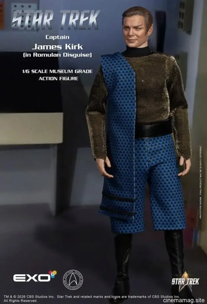 EXO-6 has revealed a sixth scale figure of James T. Kirk in a Romulan disguise from Star Trek.