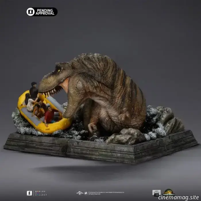 Iron Studios has unveiled a collectible statue of the T-Rex from the Jurassic World Rebirth river scene.