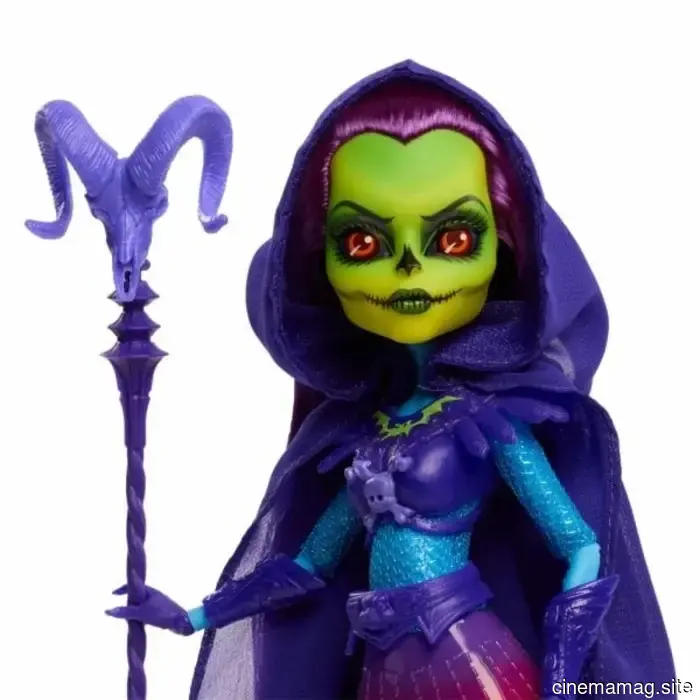Skeletor receives the Monster High Skullector makeover in a Masters of the Universe crossover doll.
