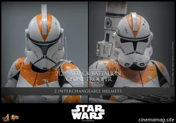 Il Clone Trooper del 212° Battaglione d'Attacco entra in battaglia con la figura in scala 1/6 di Star Wars di Hot Toys.