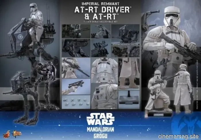 Hot Toys has revealed a sixth scale vehicle and figure set featuring the Imperial Remnant AT-RT and Driver from Star Wars: The Mandalorian, along with Grogu.