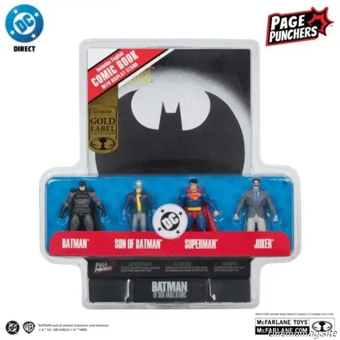 McFarlane Toys представляет серию Page Punchers с Суперменом, Джокером и Бэтменом: «Темный рыцарь возвращается».