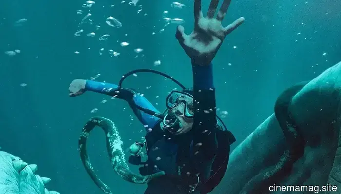Austin Abrams is engulfed by an 80-foot sperm whale in the trailer for the survival thriller Whalefall.
