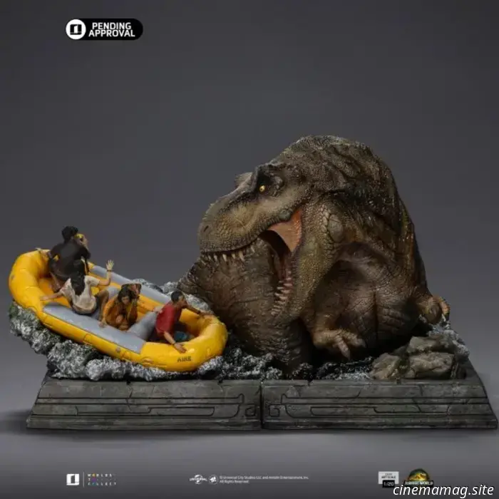 Iron Studios has unveiled a collectible statue of the T-Rex from the Jurassic World Rebirth river scene.