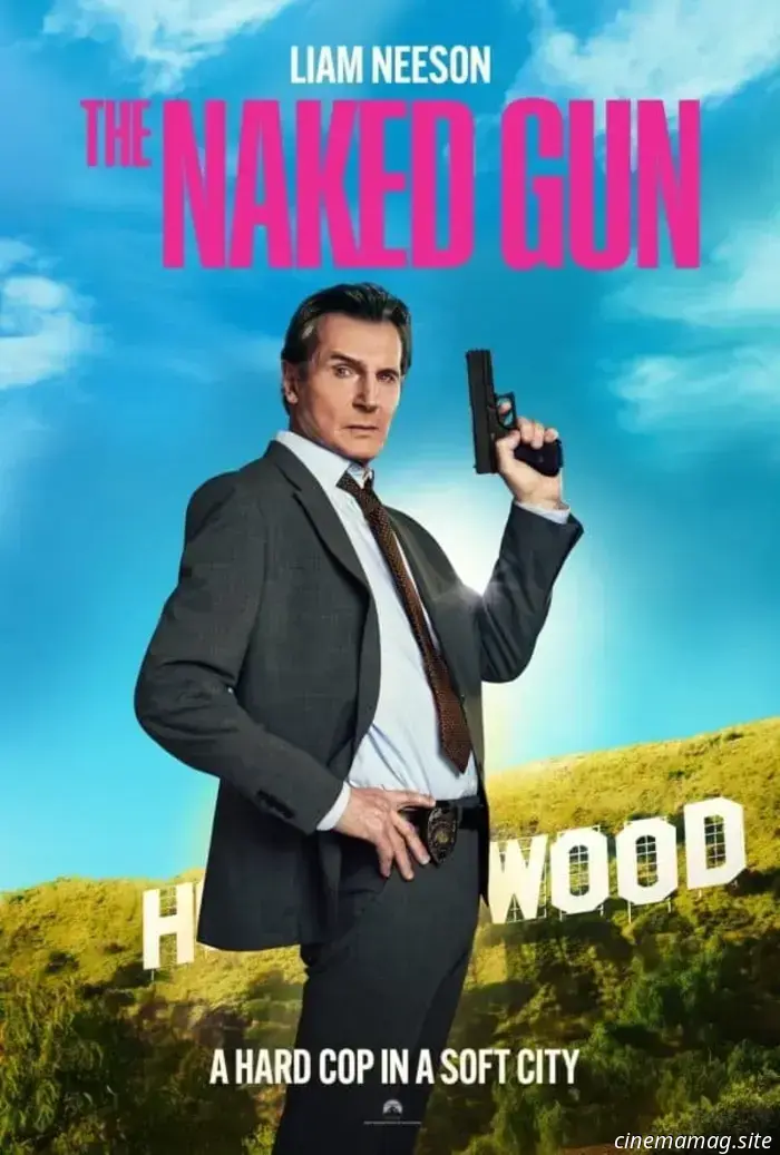 Liam Neeson se emphiza en el nuevo cartel de La pistola desarmada