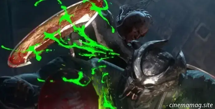 It's a showdown between Predator and Viking in a scene from Predator: Killer of Killers.