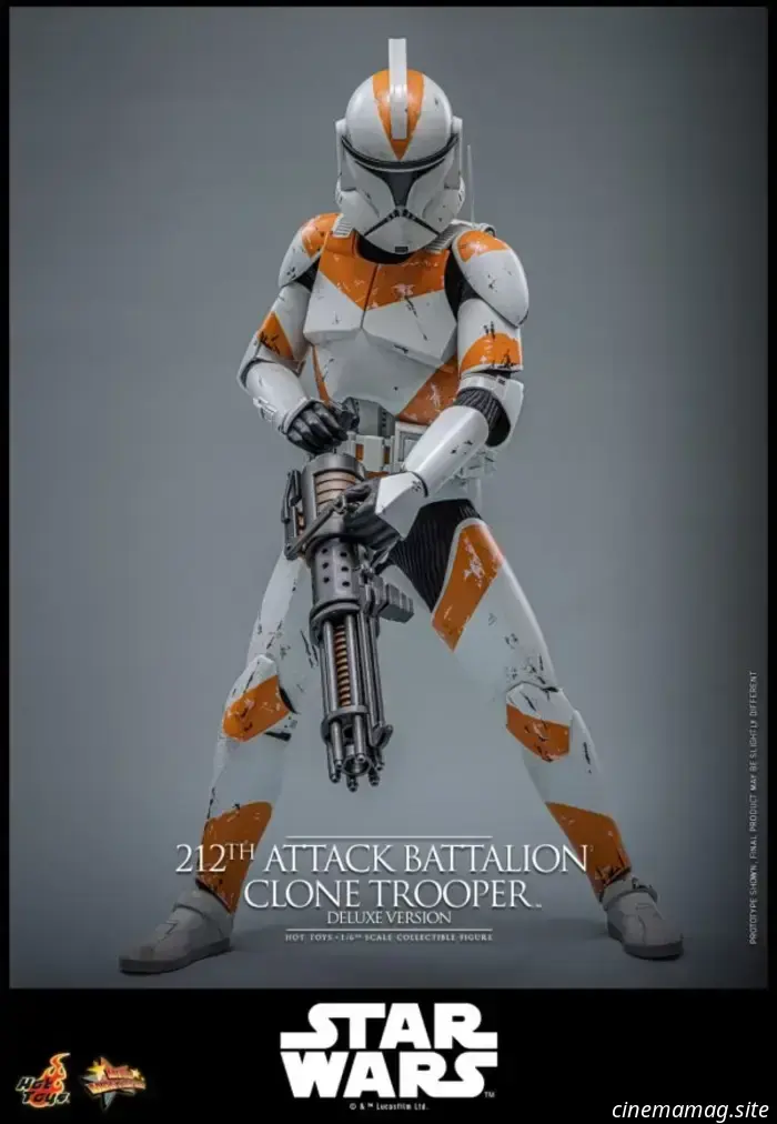 Il Clone Trooper del 212° Battaglione d'Attacco entra in battaglia con la figura in scala 1/6 di Star Wars di Hot Toys.