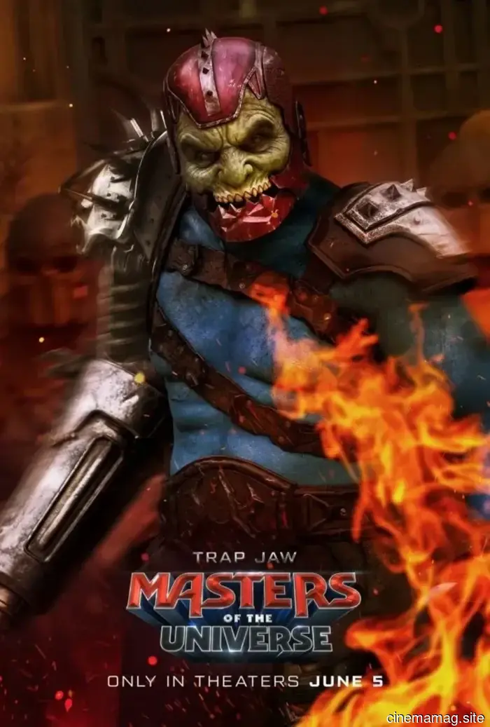 Character posters for Masters of the Universe highlight the movie's heroes and villains.