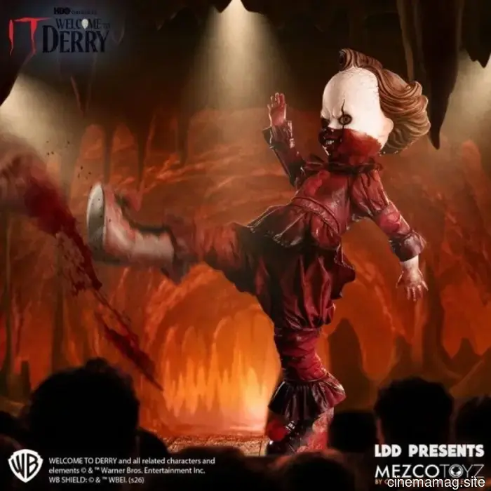Pennywise is now part of the Living Dead Dolls collection with Mezco Toyz's IT: Welcome to Derry figure.
