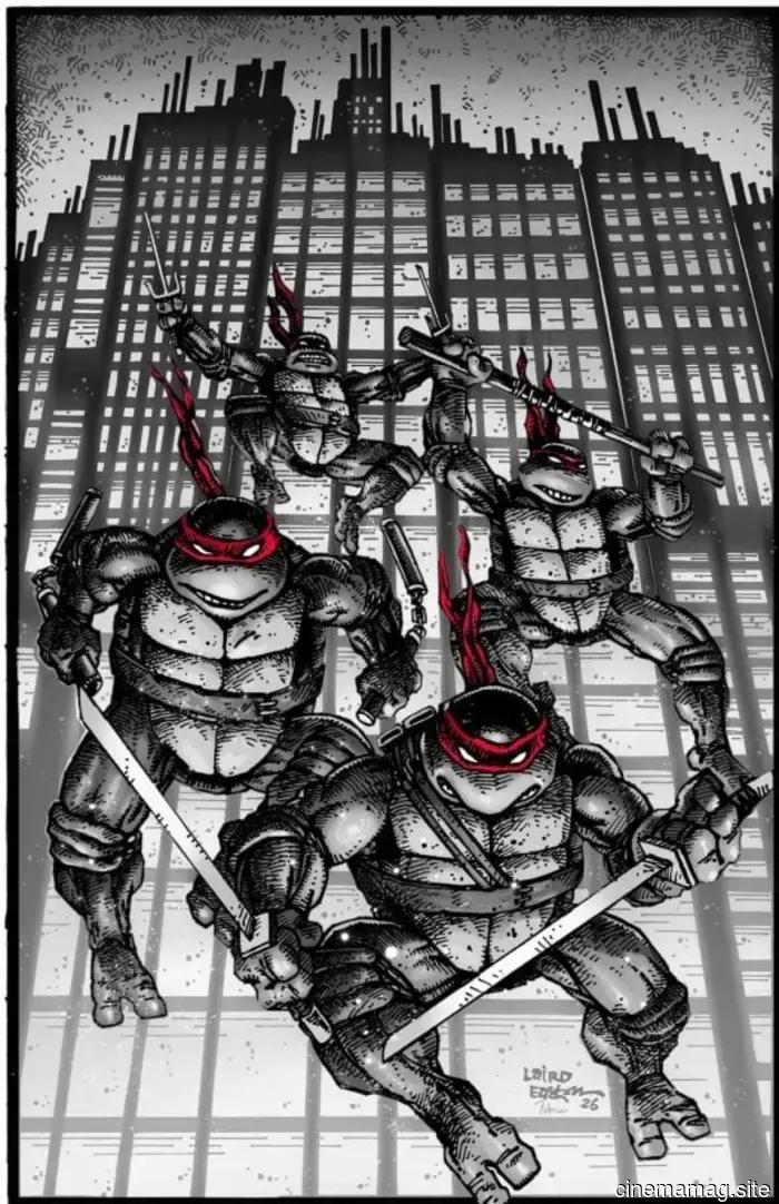 Frank Miller creates his first illustration of the Teenage Mutant Ninja Turtles for the special variant cover of the 300th issue.