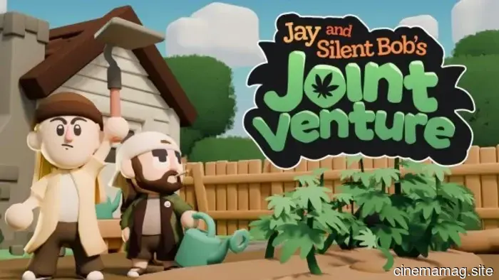 Cálida granja de hierba con el tráiler de Joint Venture de Jay y Silent Bob