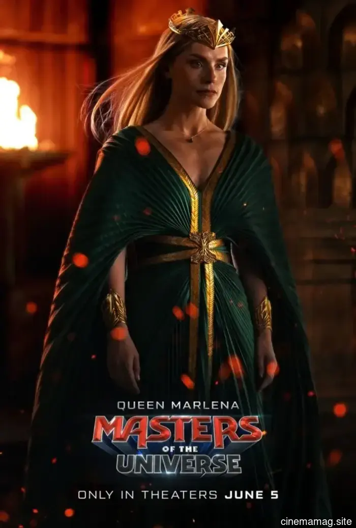 Character posters for Masters of the Universe highlight the movie's heroes and villains.