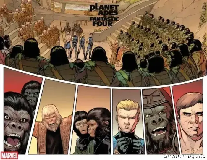 Marvel reveals a crossover series featuring Planet of the Apes and the Fantastic Four.