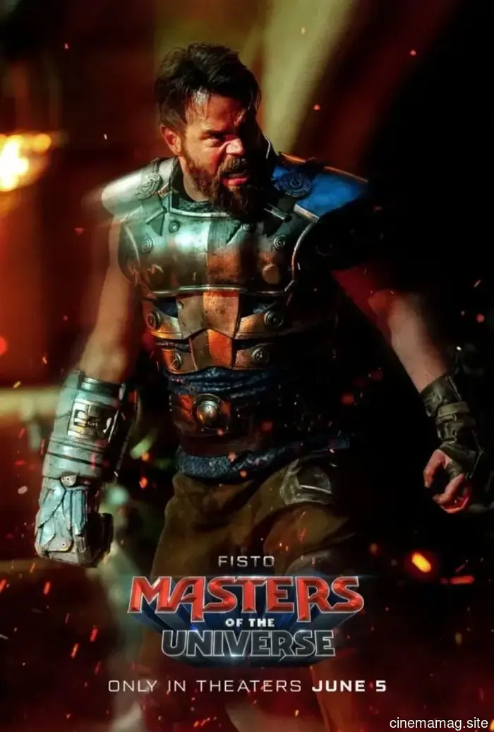 Character posters for Masters of the Universe highlight the movie's heroes and villains.
