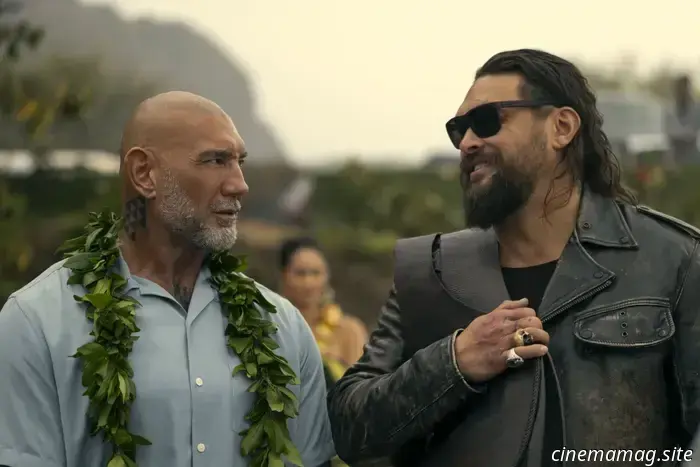 The initial glimpse of the action comedy features Jason Momoa and Dave Bautista as The Wrecking Crew.