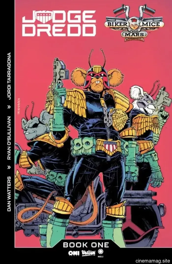 Mars and Mega-City One will intersect in a crossover event featuring Judge Dredd and the Biker Mice from Mars.