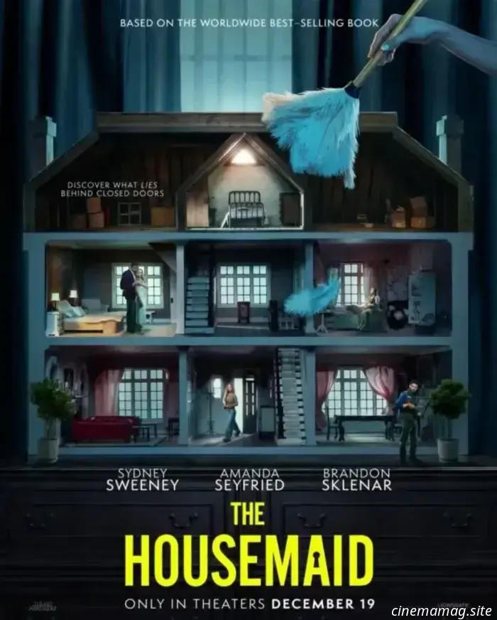 На постерах «The Housemaid» изображены Сидни Суини, Аманда Сейфрид, Брендон Скленар и Микеле Морроне.