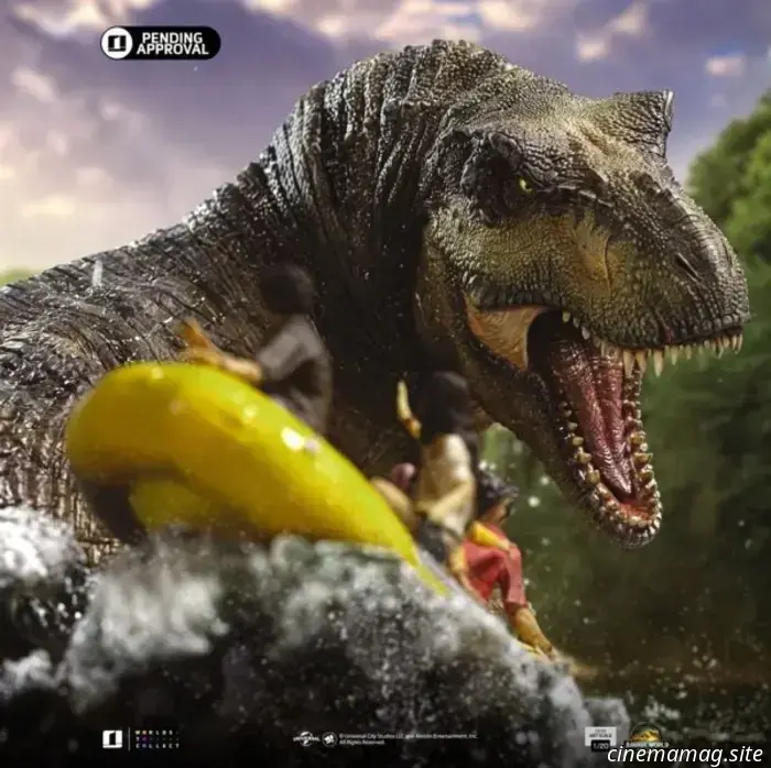 Iron Studios has unveiled a collectible statue of the T-Rex from the Jurassic World Rebirth river scene.