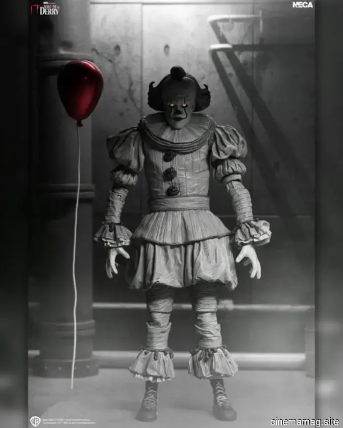 IT: Presenting the Derry Ultimate Black & White Pennywise action figure released by NECA.