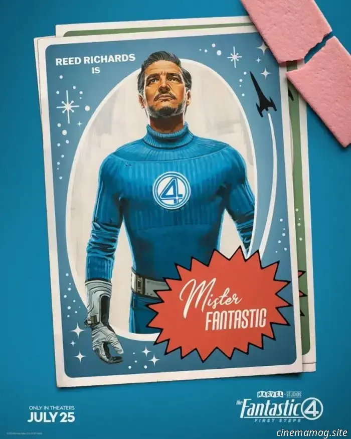 I Fantastici Quattro: I Primi Passi I character poster presentano la Prima famiglia della Marvel e H. E. R. B. I. E.