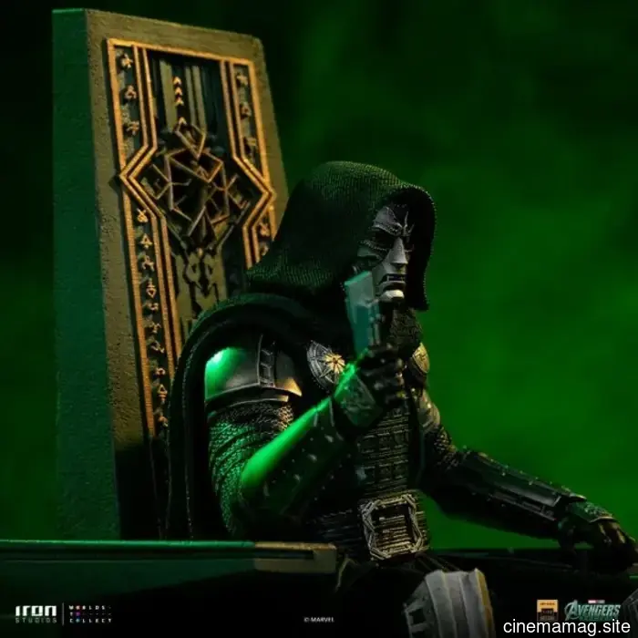 Vengadores: Doomsday Doctor Doom en la Estatua de Escala de Arte en el Trono presentada por Iron Studios