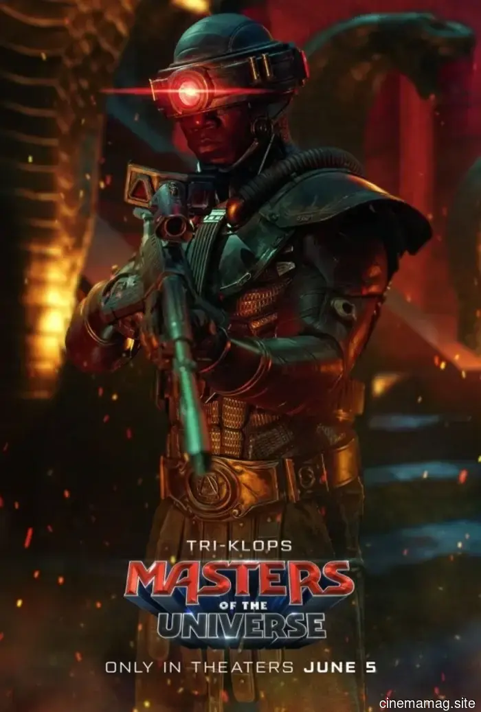 Character posters for Masters of the Universe highlight the movie's heroes and villains.