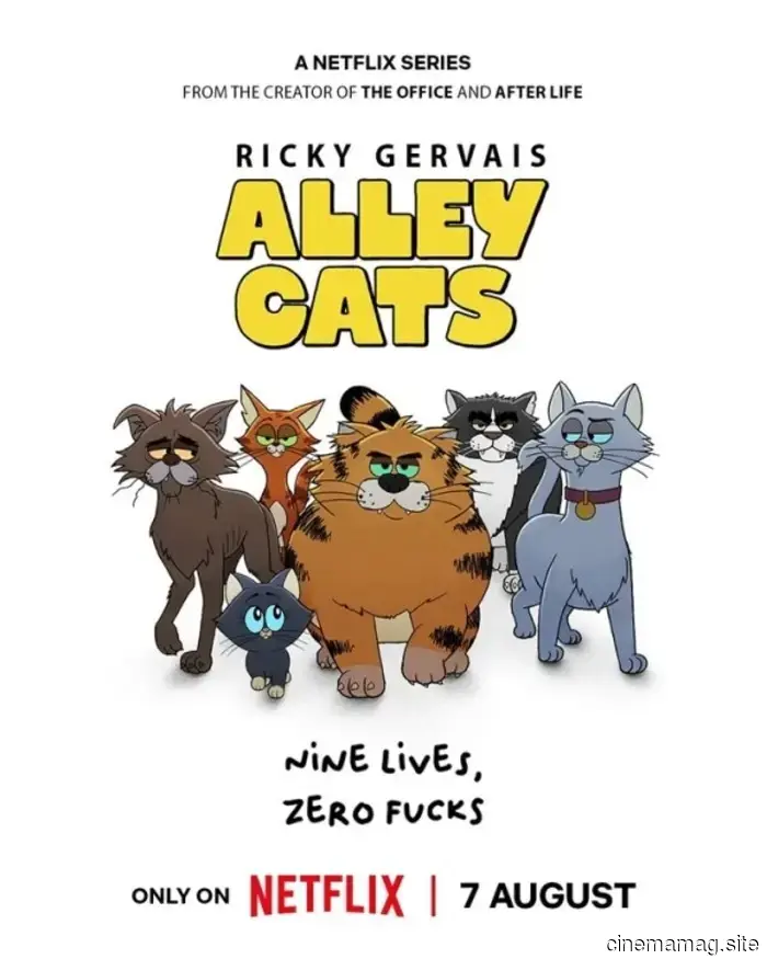 Incontra i felini con la bocca sporca di Alley Cats, l'animazione di Ricky Gervais, con trailer e manifesti.