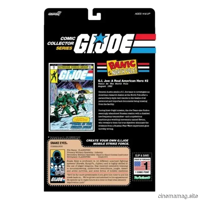 Snake Eyes se une a la serie ReAction+ Comic Collector de G.I. Joe: A Real American Hero de Super7.