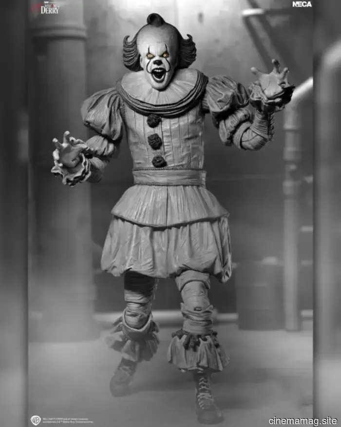 IT: Presenting the Derry Ultimate Black & White Pennywise action figure released by NECA.