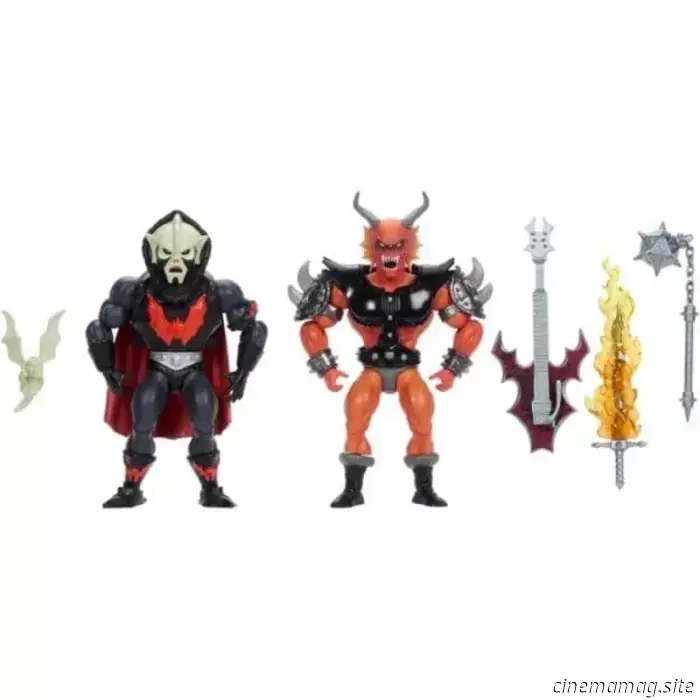 В рамках кроссовера Masters of the Universe × Stranger Things представлены гибридные фигурки Хордака и Хеллфайр‑Мэна.