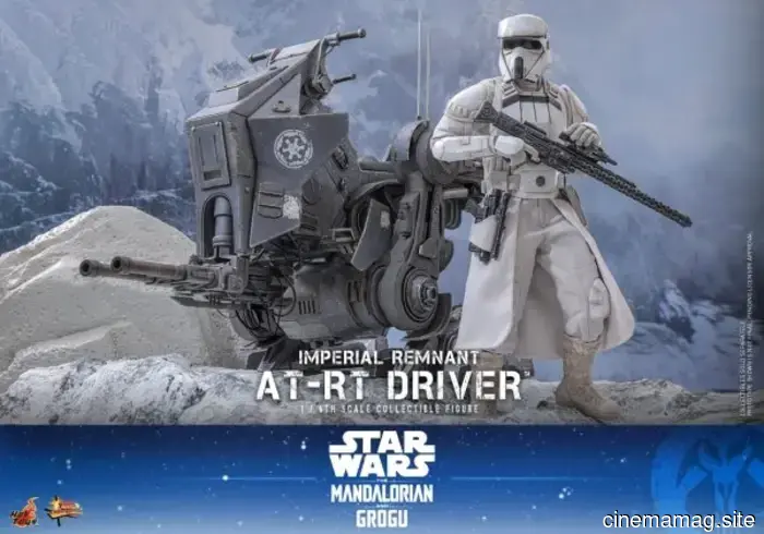 Hot Toys has revealed a sixth scale vehicle and figure set featuring the Imperial Remnant AT-RT and Driver from Star Wars: The Mandalorian, along with Grogu.