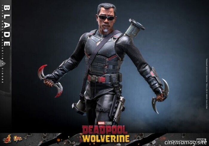 Blade joins Hot Toys' sixth scale action figure collection featuring Deadpool and Wolverine.