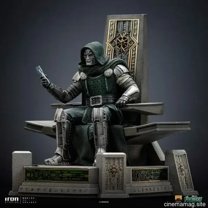 Vengadores: Doomsday Doctor Doom en la Estatua de Escala de Arte en el Trono presentada por Iron Studios