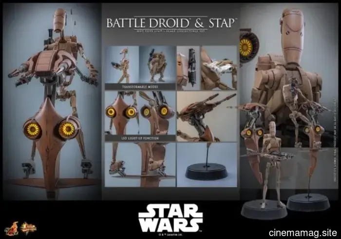 Hot Toys has unveiled the Battle Droid and STAP sixth scale set from Star Wars: Episode I – The Phantom Menace.