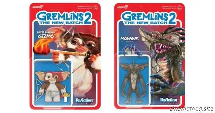 The Gremlins 2: The New Batch two-pack features Gizmo and Mohawk as part of Super7's ReAction figure collection.