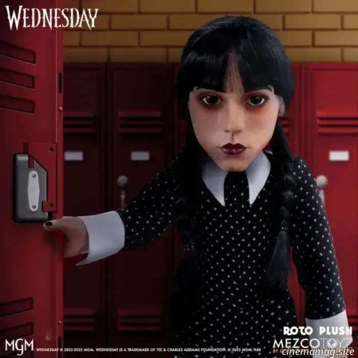 Jenna Ortega's portrayal of Wednesday Addams is being transformed into a plush figure by Mezco Toyz.