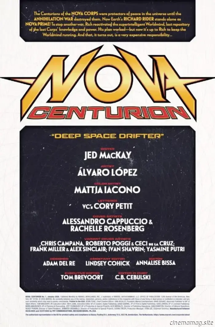 Marvel Comics выпускает Nova: Centurion #1 в среду, и вы можете посмотреть официальное превью выпуска ниже…
ЕСТЬ ПРОБЛЕМА? НОВА МОЖЕТ ПОМОЧЬ — ЗА ПЛАТУ! Поскольку Ксандарский Мировой Разум, одушевлённое хранилище культуры и истории целого вымершего народа, зависит от регулярных (и дорогостоящих) энергетических вливаний, Ричард Райдер доступен для найма. Скиталец глубокого космоса, отягощённый знанием той ужасной лжи, на которой был построен новый Галактический Союз, Нова — корпус в одном лице. Но как долго он сможет оставаться чистым, имея дело с грязными деньгами?

Nova: Centurion #1 поступит в продажу 19 ноября по цене $4.99.
Об Эми Крансвик. Эми Крансвик более десяти лет входит в редакционную и управленческую команду Flickering Myth. У неё есть опыт в издательском деле и редактировании текстов, а с 2023 года она занимает должность главного редактора FlickeringMyth.com.
